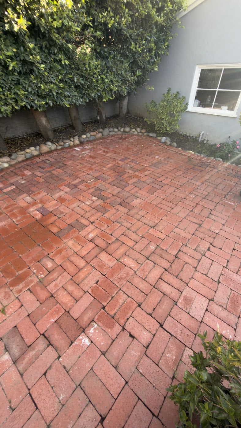 Clean sealed brick pavers after restoration by Window Wizards in Los Angeles